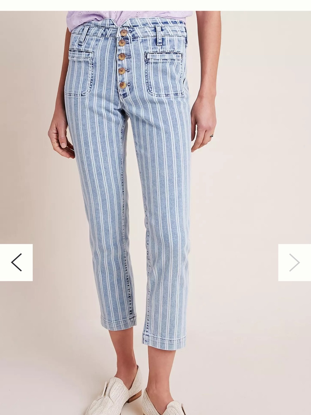 Striped Light Blue Jeans By Anthropologie